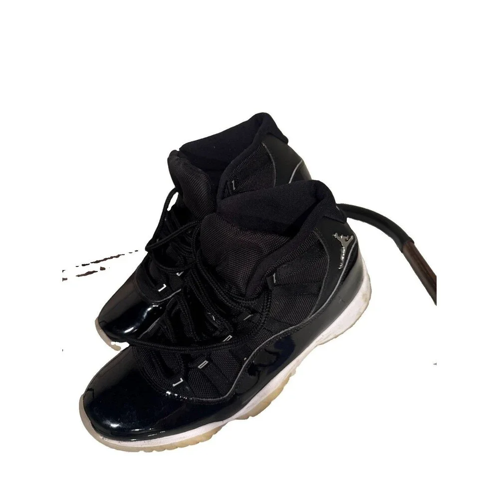 Jordan Air Jordan 11 Retro Black High Top Basketball Sneakers Lace Up